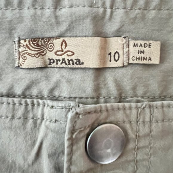 PrAna Women's Charcoal Color Khaki style Shorts Size 10 - Picture 7 of 9